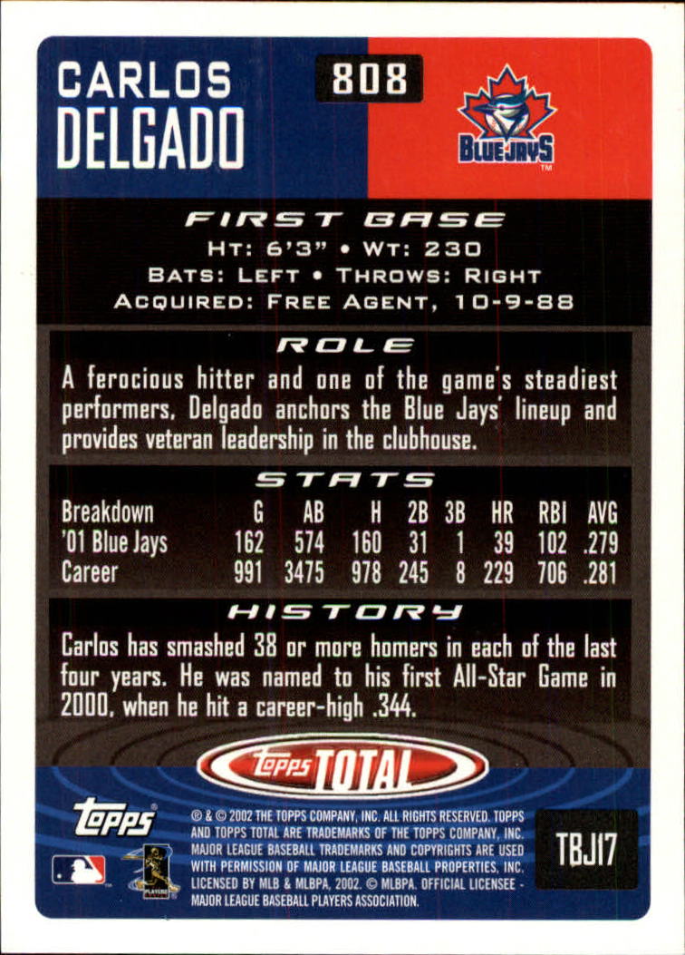2002 Topps Total Baseball Part 1 - Picture 460 of 468