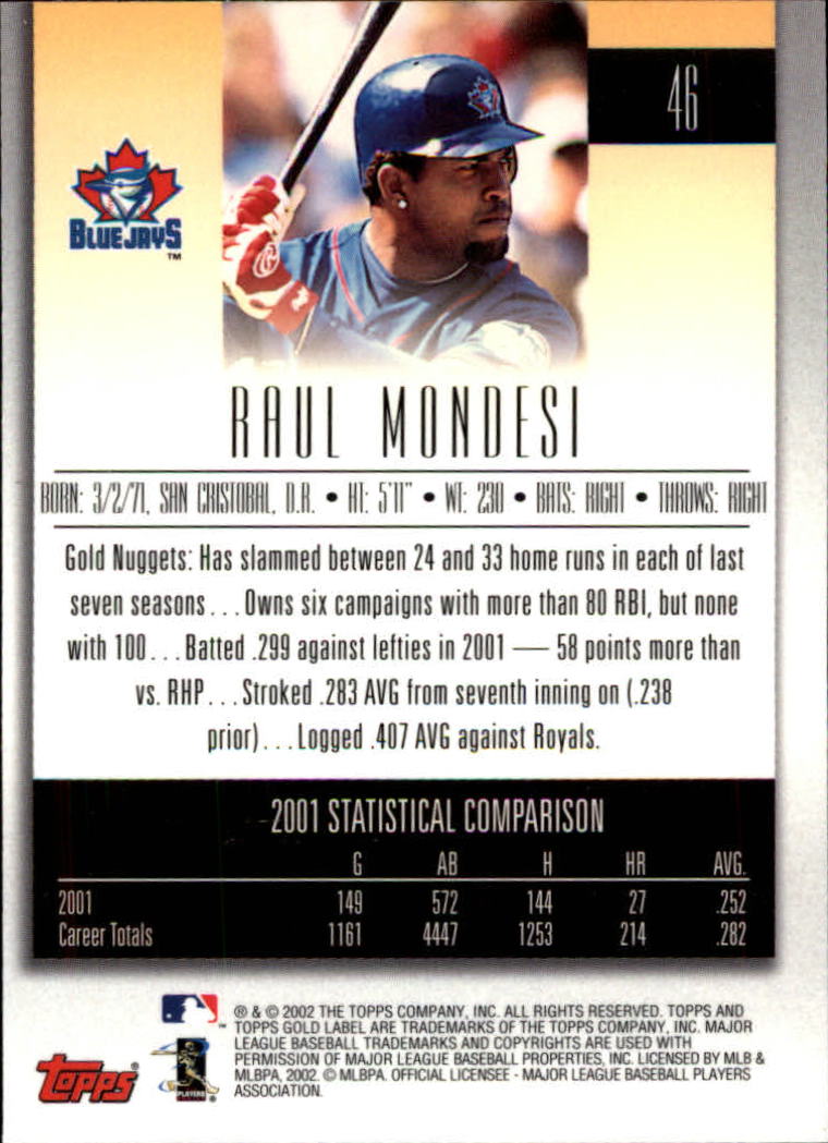 2002 Topps Gold Label Baseball - Picture 82 of 376