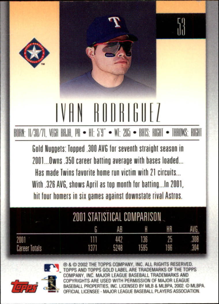 2002 Topps Gold Label Baseball - Picture 94 of 376