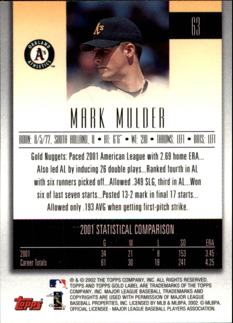 2002 Topps Gold Label Baseball - Picture 114 of 376