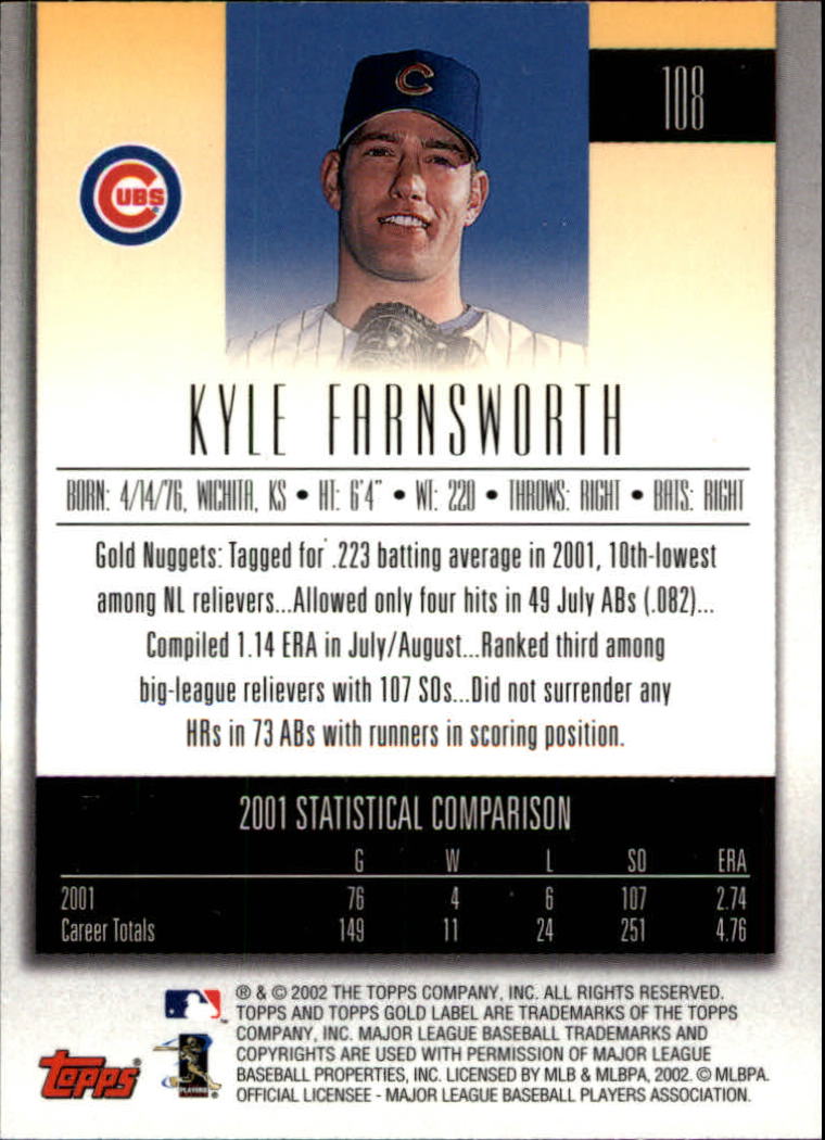 2002 Topps Gold Label Baseball - Picture 190 of 376