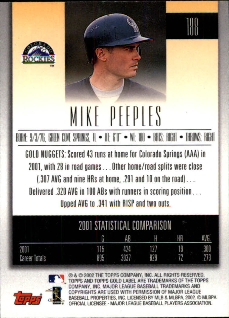 2002 Topps Gold Label Baseball - Picture 334 of 376