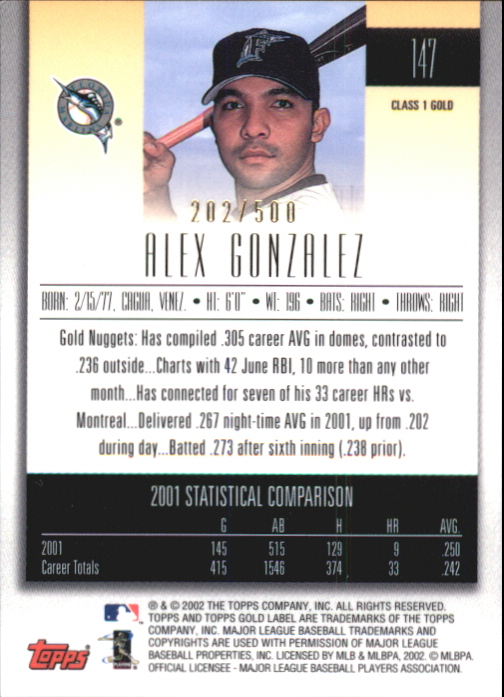 2002 Topps Gold Label Baseball - Picture 360 of 376