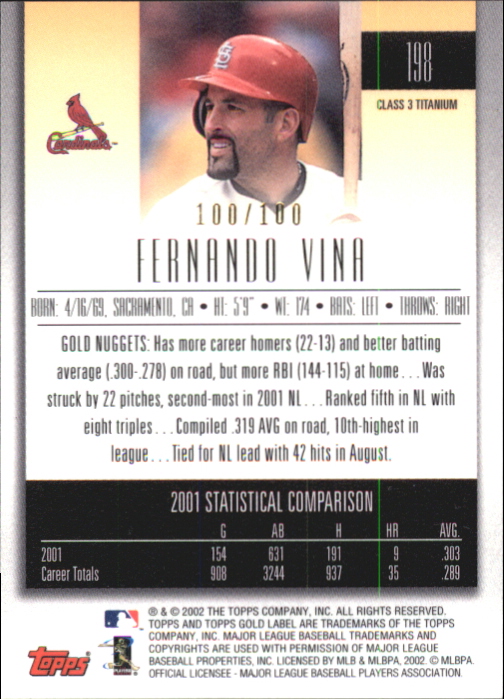 2002 Topps Gold Label Baseball - Picture 376 of 376