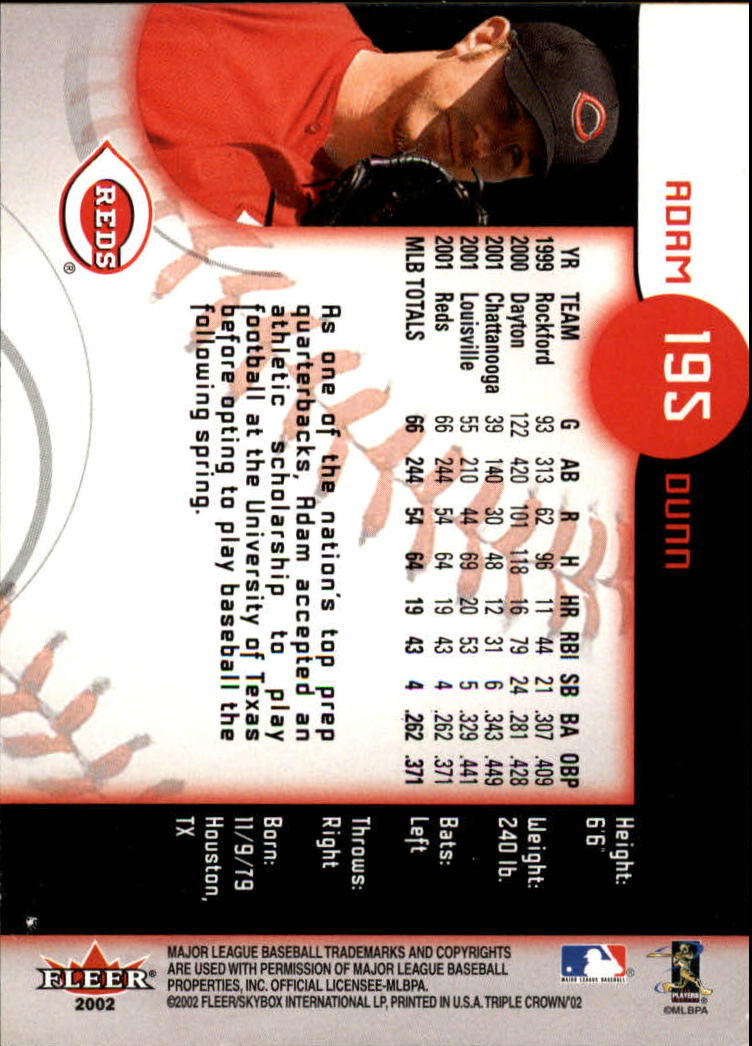 2002 Fleer Triple Crown Baseball "Main Set" Cards #151 to #270 - Bild 84 von 218