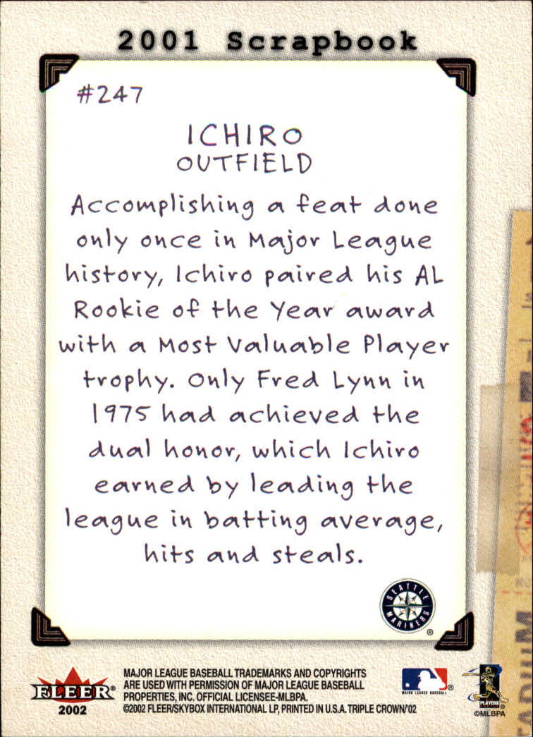 2002 Fleer Triple Crown Baseball "Main Set" Cards #151 to #270 - Bild 178 von 218