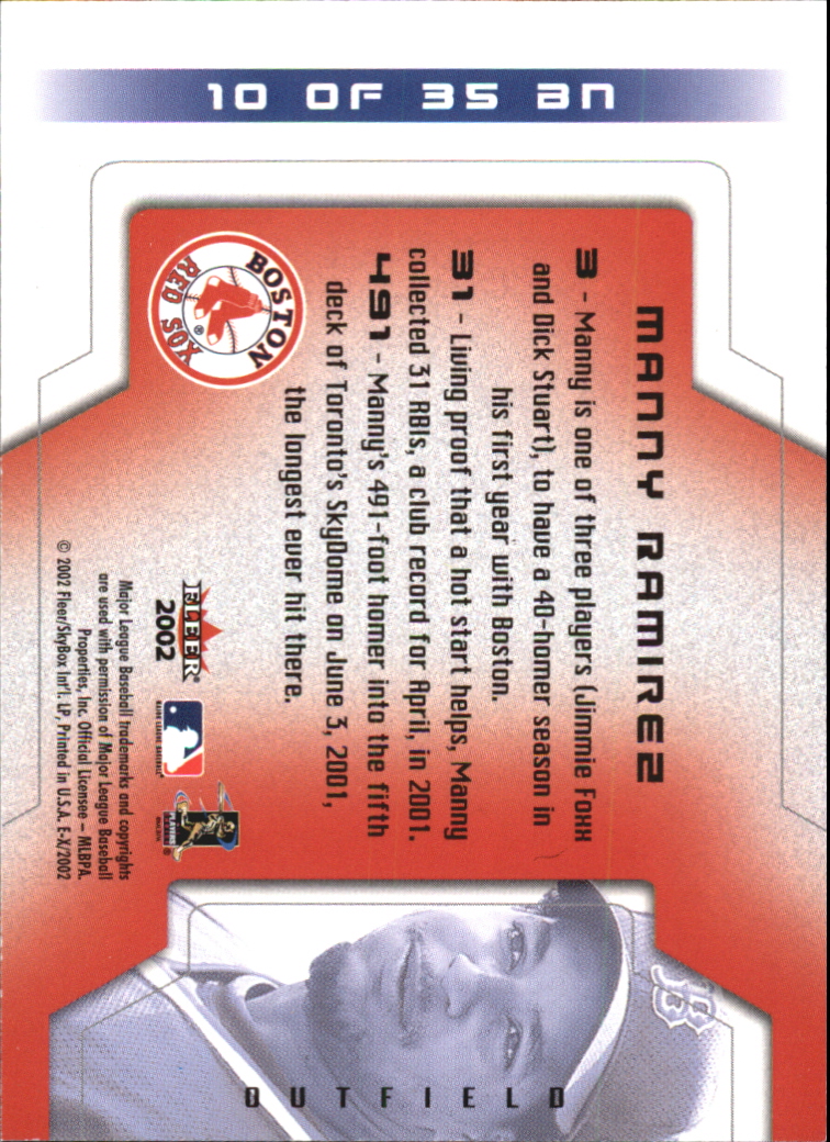 2002 E-X Baseball "Insert and Game Used" Cards - Picture 40 of 42