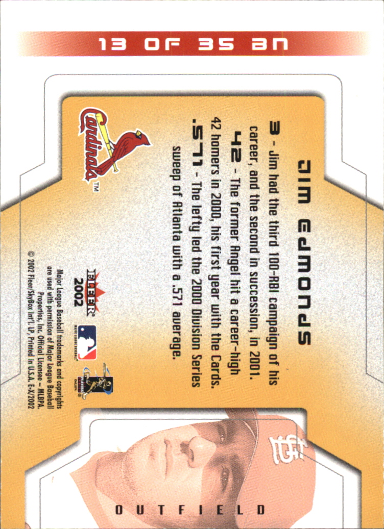 2002 E-X Baseball "Insert and Game Used" Cards - Picture 38 of 42
