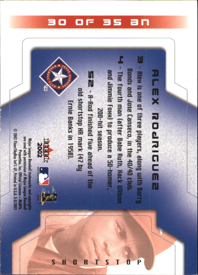 2002 E-X Baseball "Insert and Game Used" Cards - Picture 26 of 42