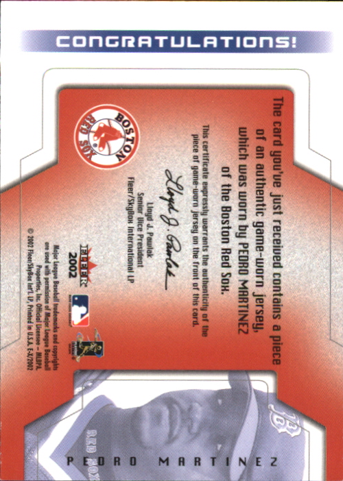 2002 E-X Baseball "Insert and Game Used" Cards - Picture 21 of 42