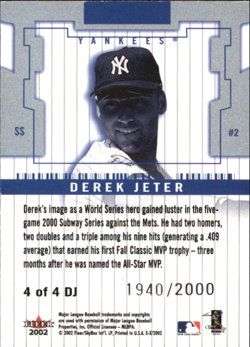 2002 E-X Baseball "Insert and Game Used" Cards - Picture 17 of 42