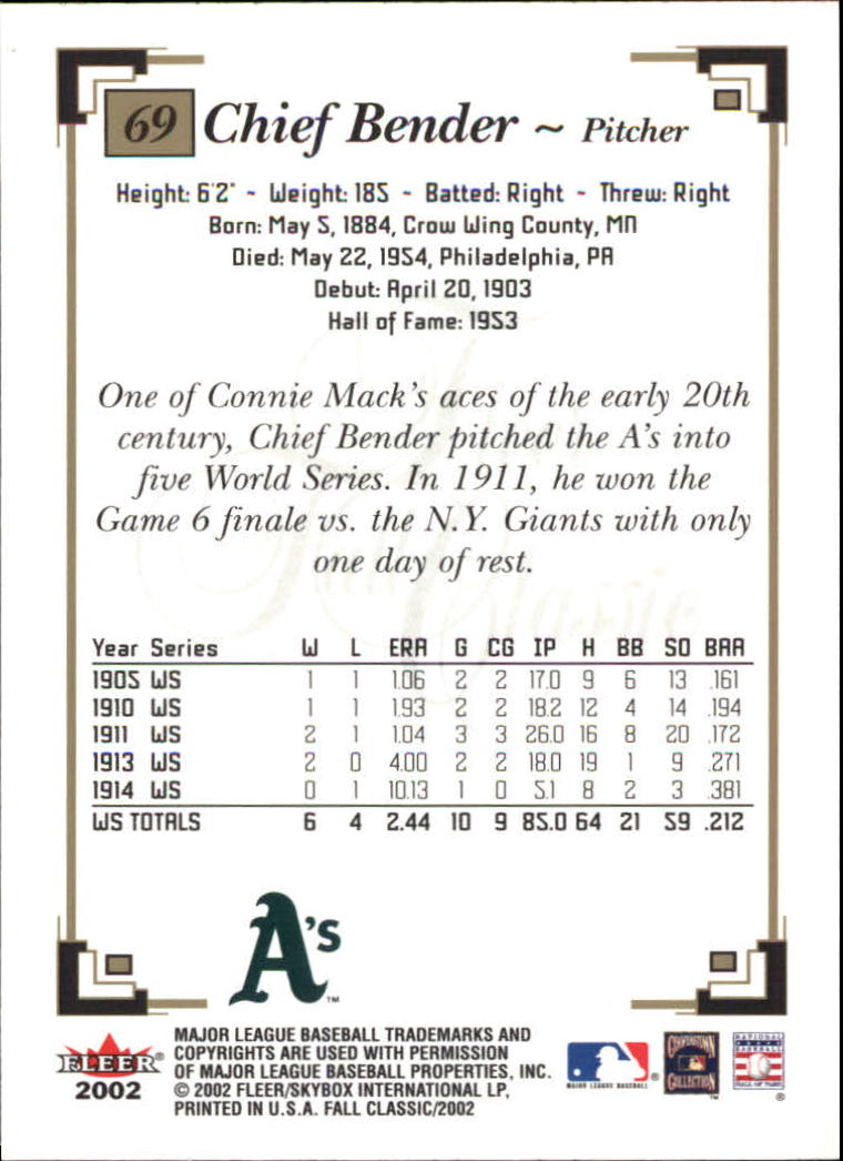 2002 Fleer Fall Classics Baseball "Main Set" Cards - Picture 117 of 173