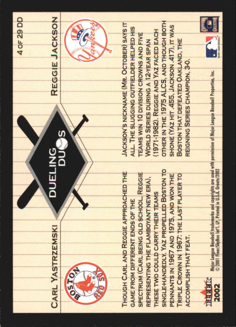 2002 Greats of the Game (Fleer) Baseball "Dueling Duos" Insert Cards - Picture 9 of 43