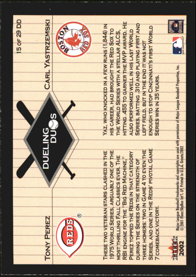 2002 Greats of the Game (Fleer) Baseball "Dueling Duos" Insert Cards - Picture 25 of 43