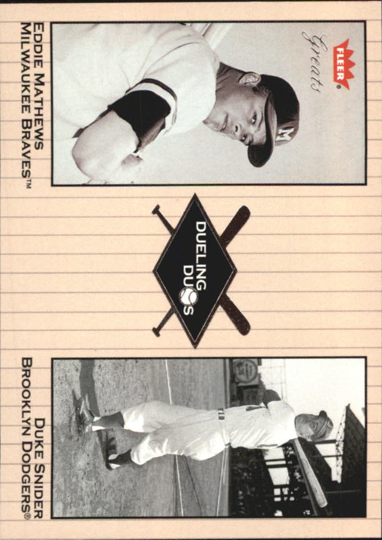2002 Greats of the Game (Fleer) Baseball "Dueling Duos" Insert Cards - Picture 28 of 43