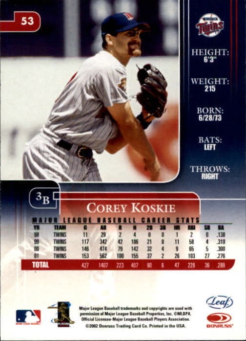 2002 Leaf Rookies and Stars Baseball "Main Set" Base Cards - Picture 65 of 357