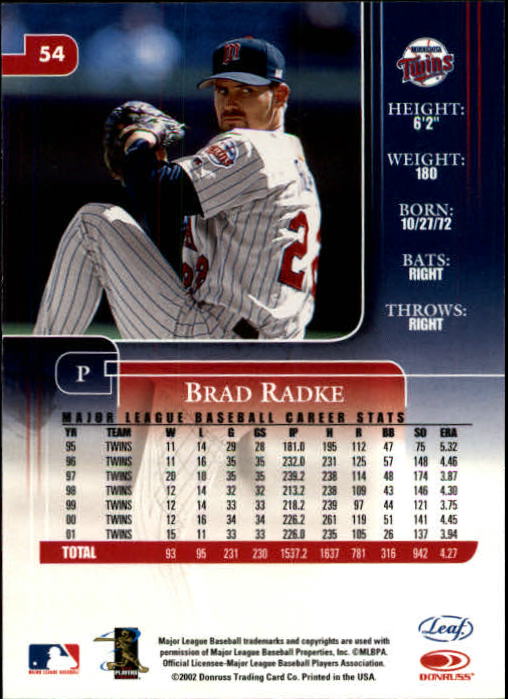 2002 Leaf Rookies and Stars Baseball "Main Set" Base Cards - Picture 67 of 357