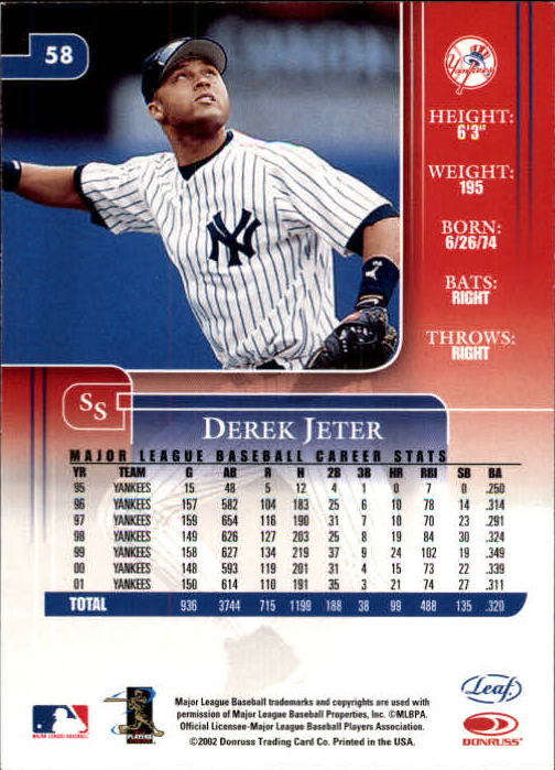 2002 Leaf Rookies and Stars Baseball "Main Set" Base Cards - Picture 69 of 357