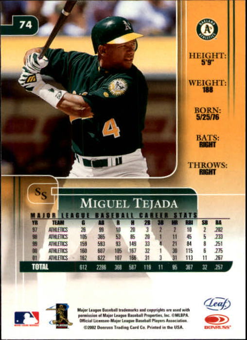 2002 Leaf Rookies and Stars Baseball "Main Set" Base Cards - Picture 83 of 357