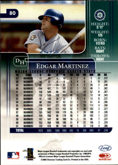 2002 Leaf Rookies and Stars Baseball "Main Set" Base Cards - Picture 87 of 357