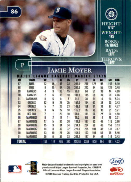 2002 Leaf Rookies and Stars Baseball "Main Set" Base Cards - Picture 97 of 357