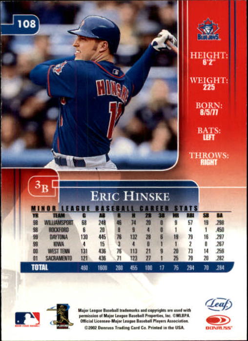 2002 Leaf Rookies and Stars Baseball "Main Set" Base Cards - Picture 125 of 357