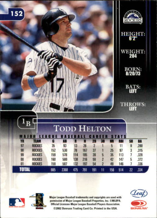 2002 Leaf Rookies and Stars Baseball "Main Set" Base Cards - Picture 165 of 357
