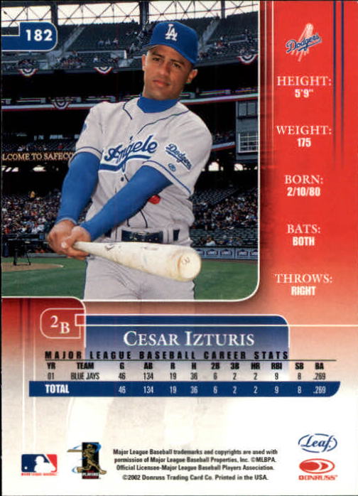 2002 Leaf Rookies and Stars Baseball "Main Set" Base Cards - Picture 193 of 357