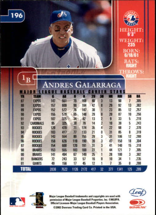 2002 Leaf Rookies and Stars Baseball "Main Set" Base Cards - Picture 209 of 357