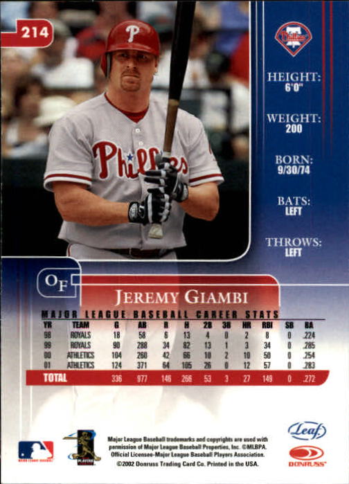 2002 Leaf Rookies and Stars Baseball "Main Set" Base Cards - Picture 231 of 357