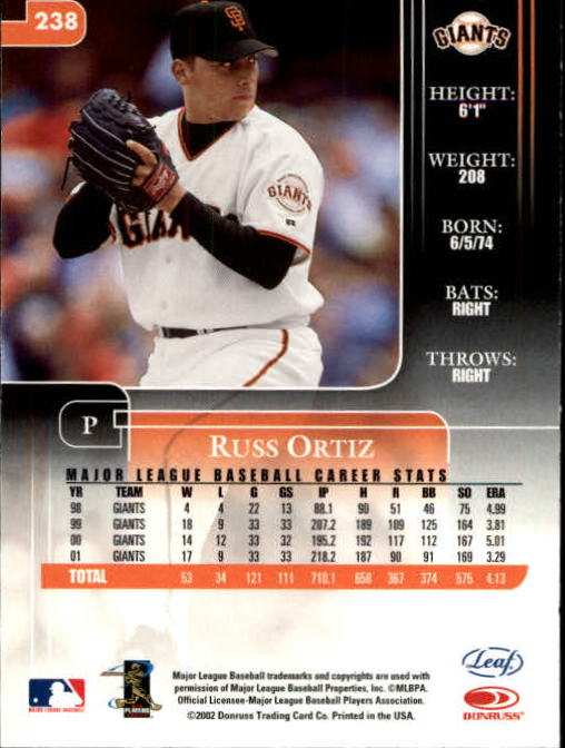 2002 Leaf Rookies and Stars Baseball "Main Set" Base Cards - Picture 257 of 357