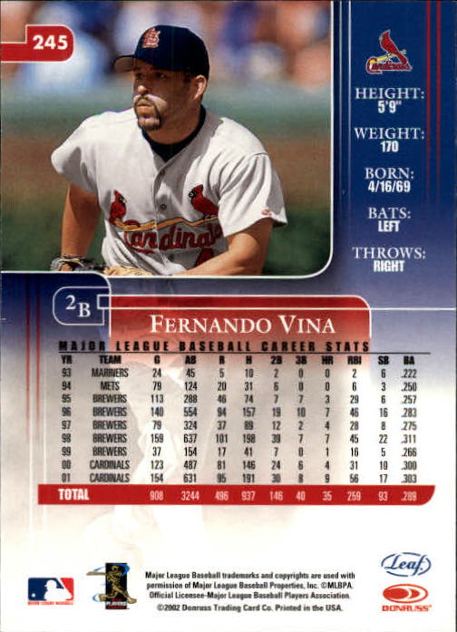 2002 Leaf Rookies and Stars Baseball "Main Set" Base Cards - Picture 265 of 357