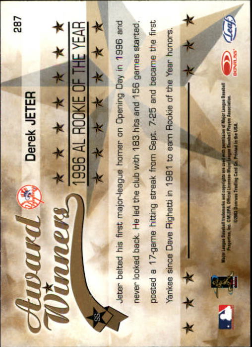 2002 Leaf Rookies and Stars Baseball "Main Set" Base Cards - Picture 317 of 357