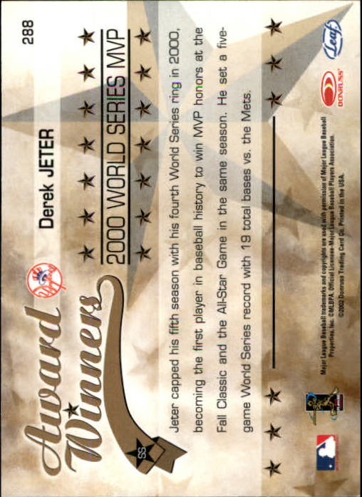 2002 Leaf Rookies and Stars Baseball "Main Set" Base Cards - Picture 319 of 357