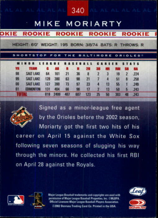 2002 Leaf Rookies and Stars Baseball "Main Set" Base Cards - Picture 343 of 357