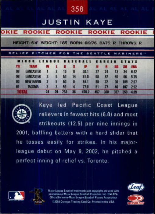 2002 Leaf Rookies and Stars Baseball "Main Set" Base Cards - Picture 347 of 357