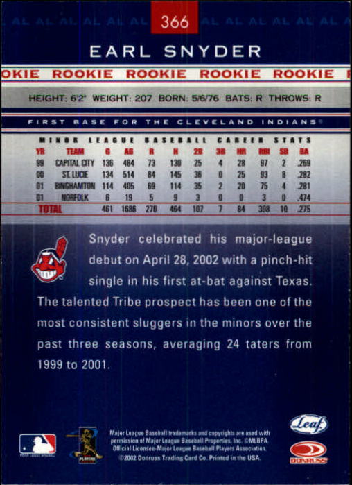 2002 Leaf Rookies and Stars Baseball "Main Set" Base Cards - Picture 351 of 357