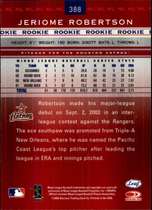 2002 Leaf Rookies and Stars Baseball "Main Set" Base Cards - Picture 355 of 357