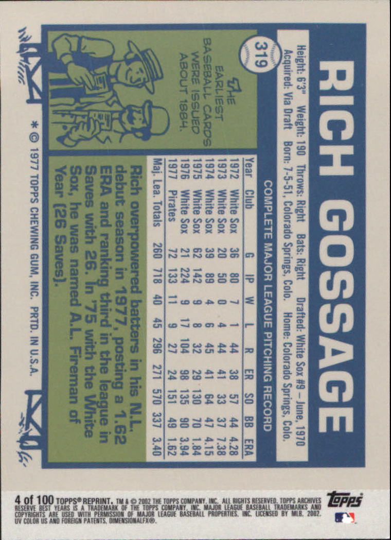 2002 Topps Archives Reserve Baseball - Picture 5 of 102