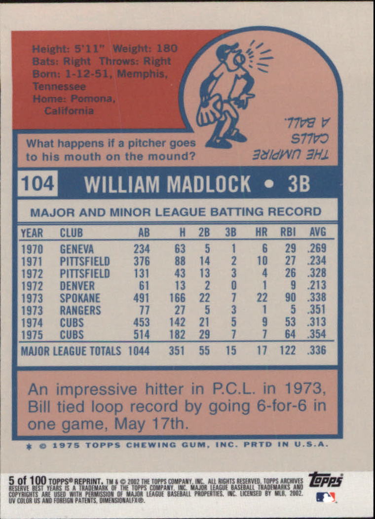 2002 Topps Archives Reserve Baseball - Picture 7 of 102