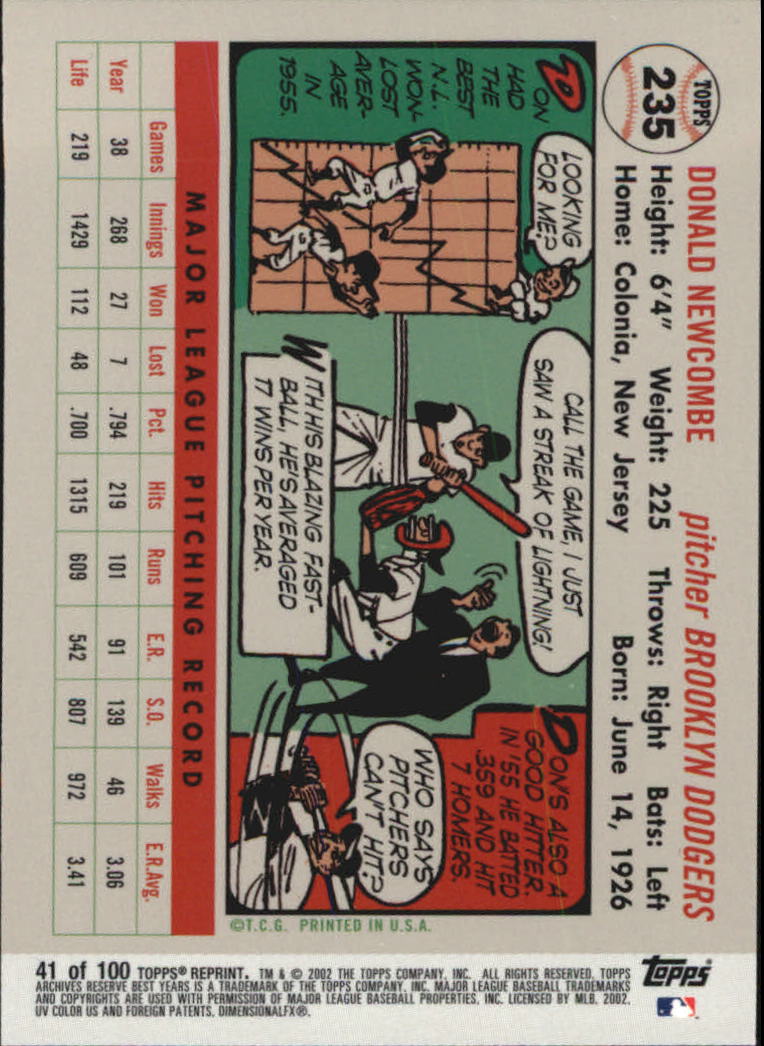 2002 Topps Archives Reserve Baseball - Picture 42 of 102