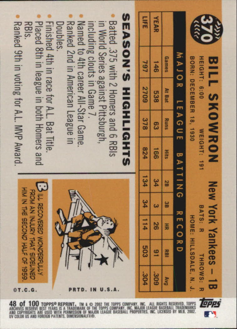 2002 Topps Archives Reserve Baseball - Picture 48 of 102