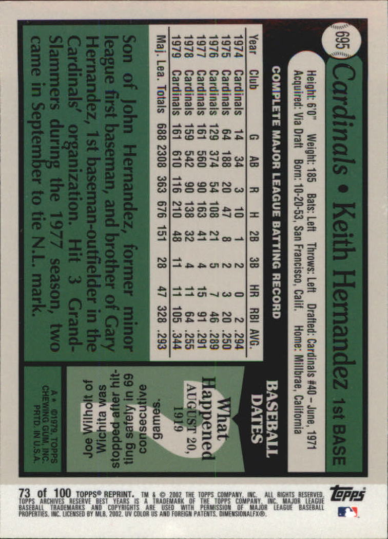 2002 Topps Archives Reserve Baseball - Picture 70 of 102