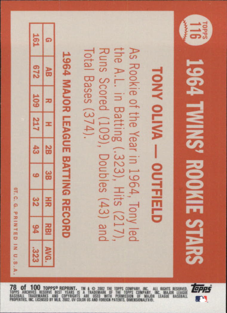 2002 Topps Archives Reserve Baseball - Picture 76 of 102