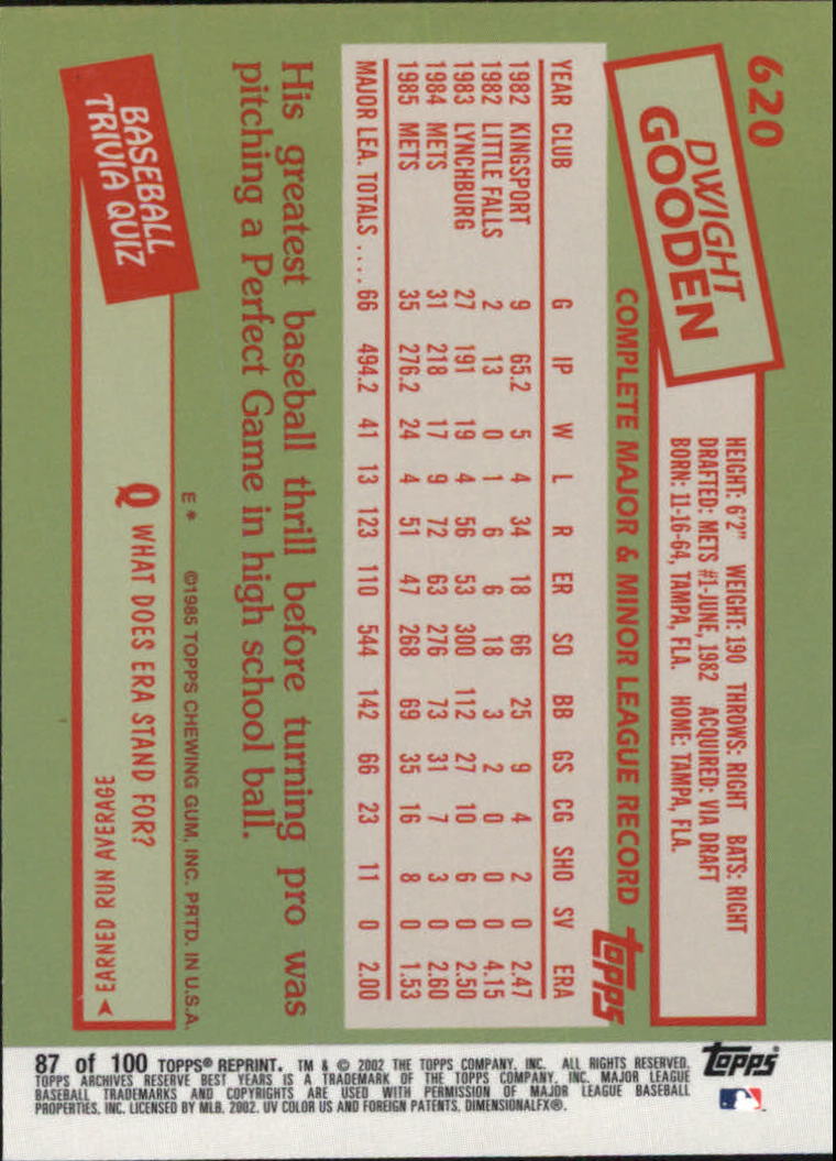 2002 Topps Archives Reserve Baseball - Picture 84 of 102