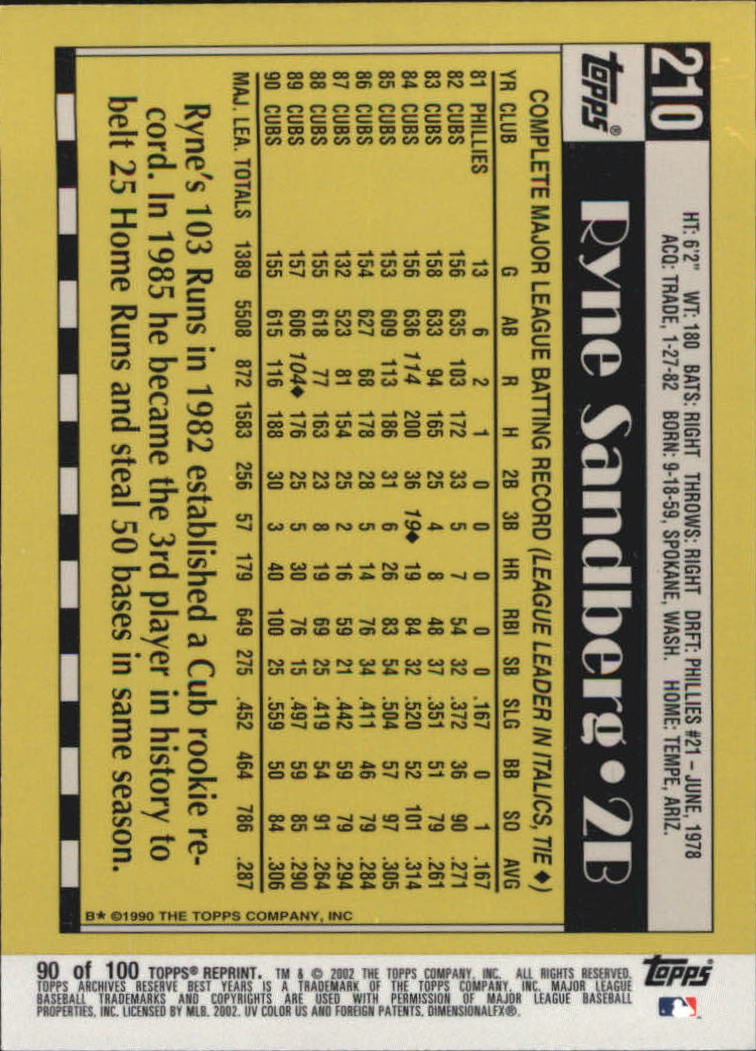 2002 Topps Archives Reserve Baseball - Picture 86 of 102