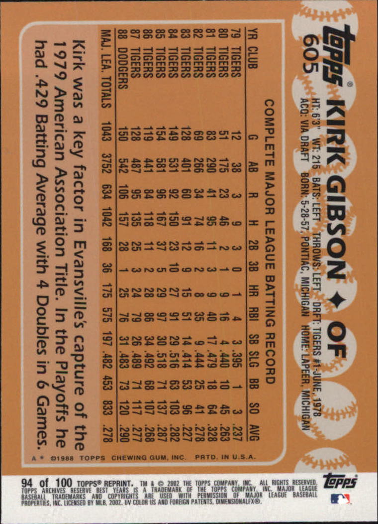 2002 Topps Archives Reserve Baseball - Picture 90 of 102