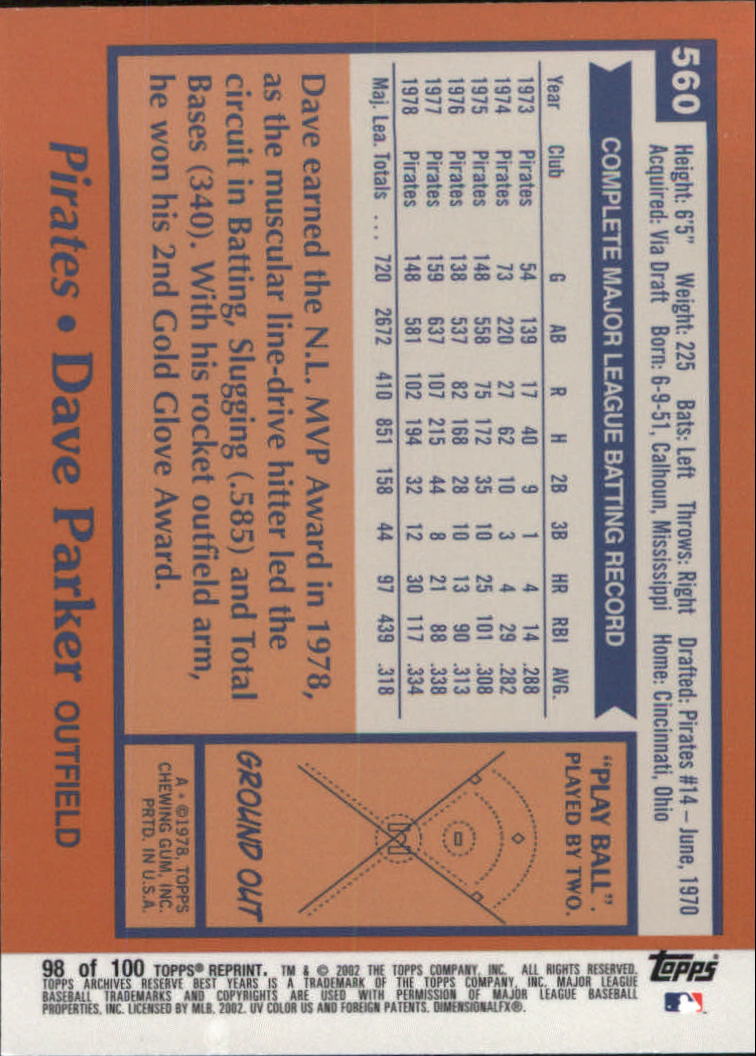 2002 Topps Archives Reserve Baseball - Picture 98 of 102