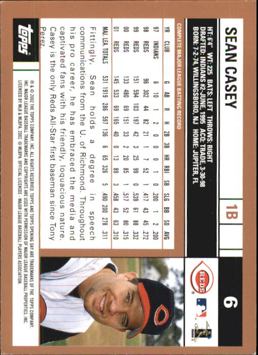 2002 Topps Opening Day Baseball - Picture 7 of 284
