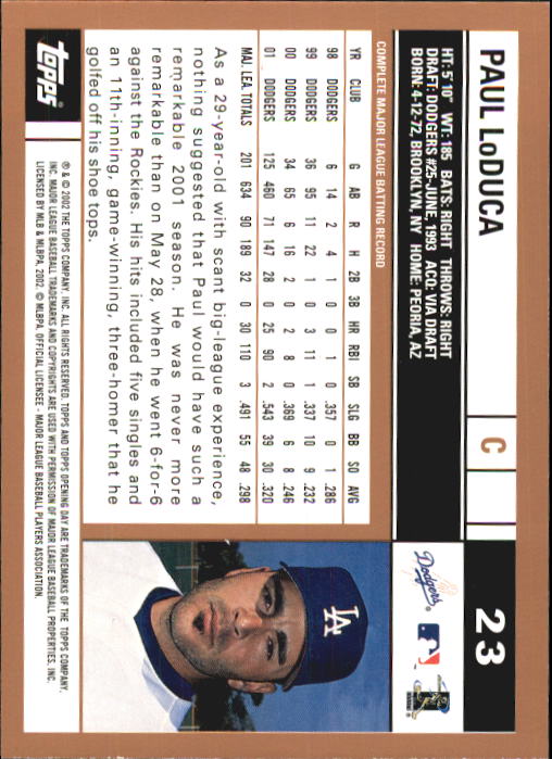 2002 Topps Opening Day Baseball - Picture 37 of 284